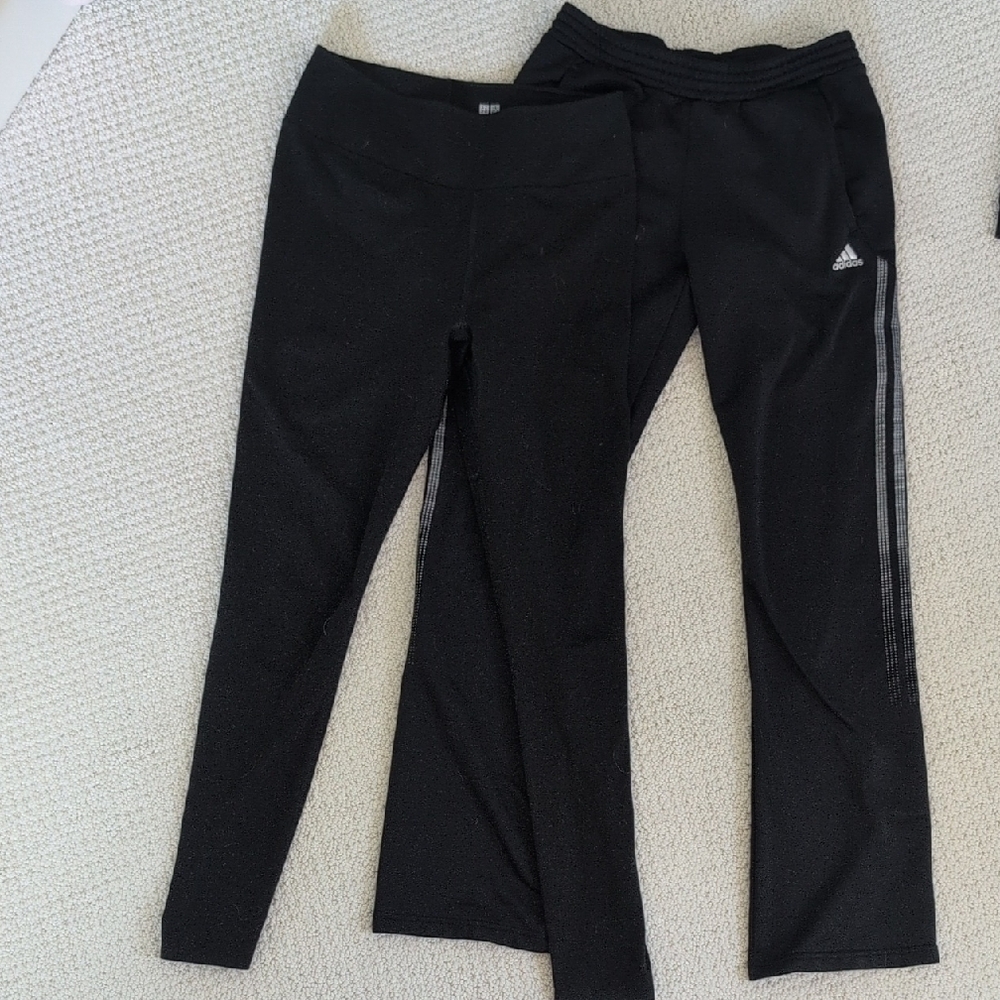 Adidas Womens Black Leggings/Joggers, Bundle Of Two